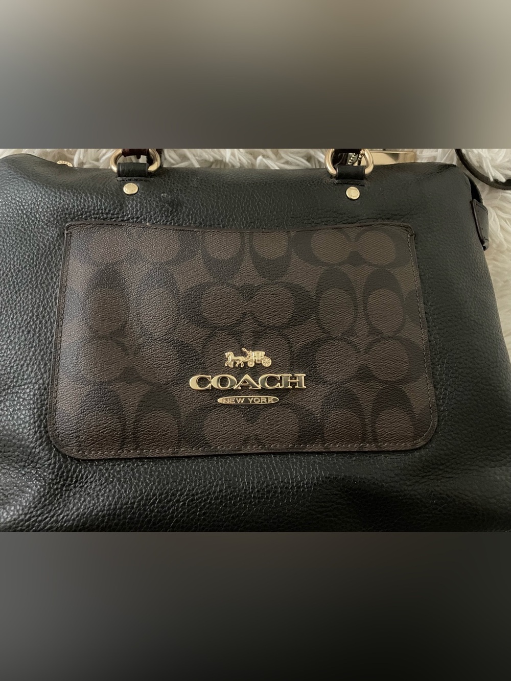 Coach Mini Emma Python Accent Satchel Leather Shoulder Bag - Picture 3 of 6